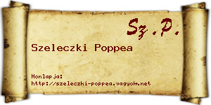 Szeleczki Poppea névjegykártya
